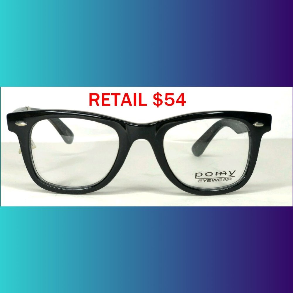 Pomy Eyewear Eyeglass Frames RX black 50-22-150